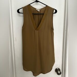 H&M Olive V-Neck Sleeveless Blouse